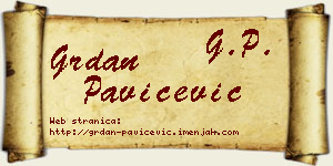 Grdan Pavičević vizit kartica